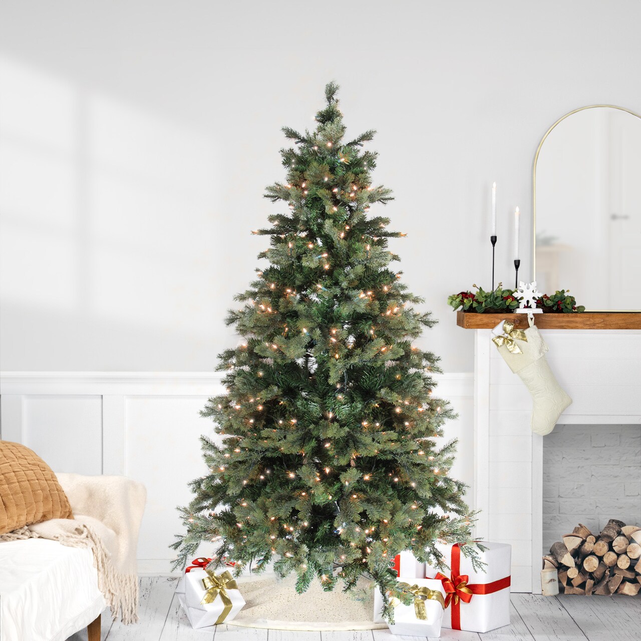 Northlight Pre-Lit Medium Savannah Spruce Artificial Christmas Tree - 6' - Clear Lights